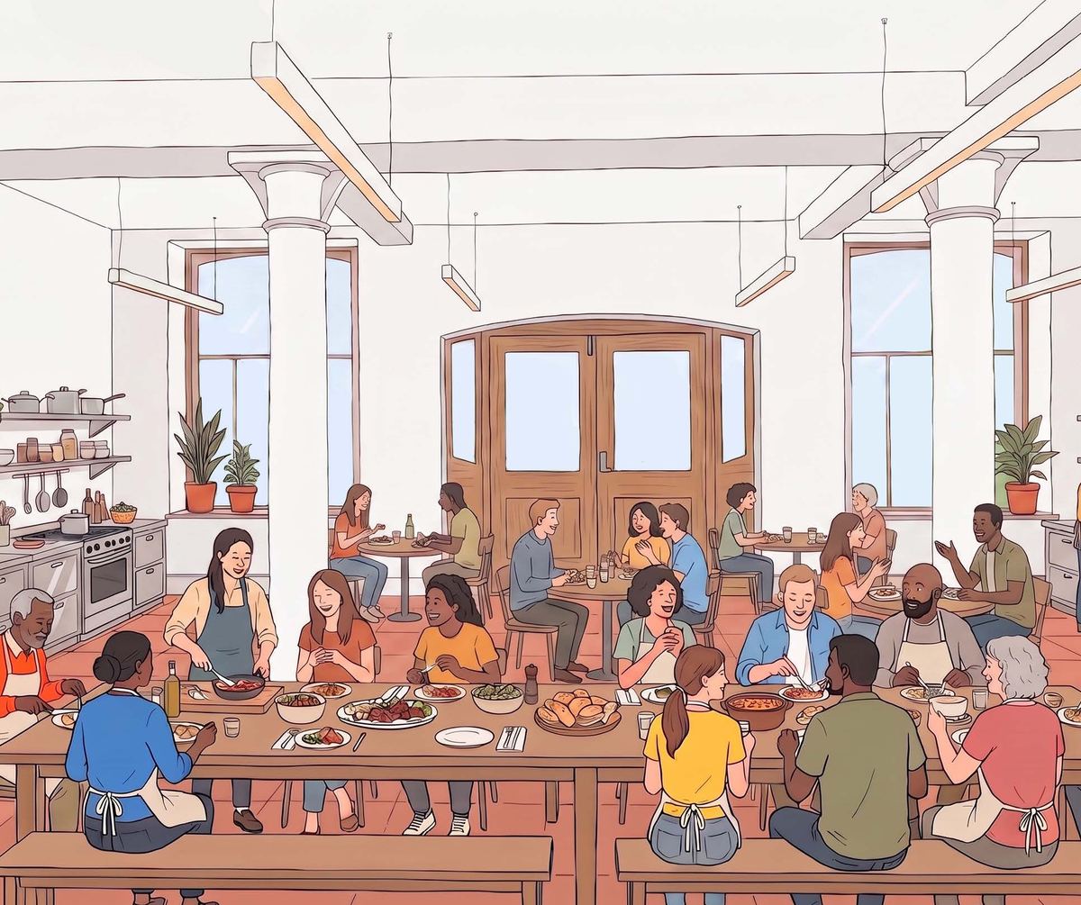 A community kitchen at Writers House